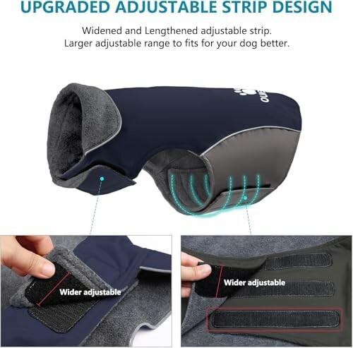 Einstellbare Hundejacke mit Klettverschluss