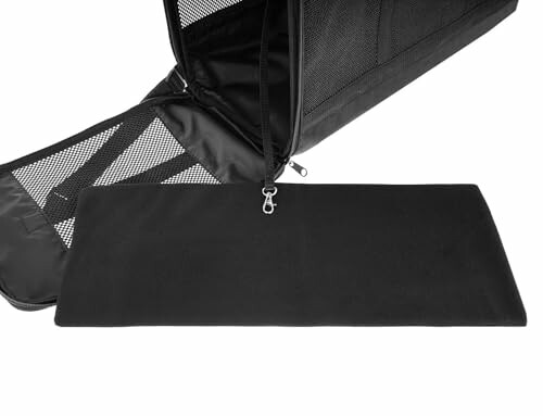 Schwarze Tragetasche mit Netzgewebe