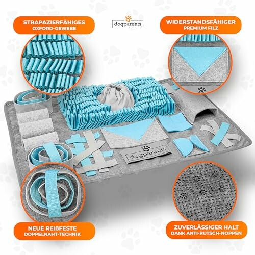 Hundeschnüffelteppich mit verschiedenen Texturen und Farben