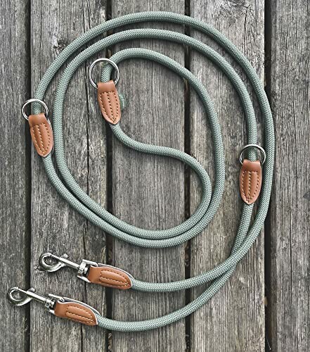 Grüne Hundeleine auf Holztisch