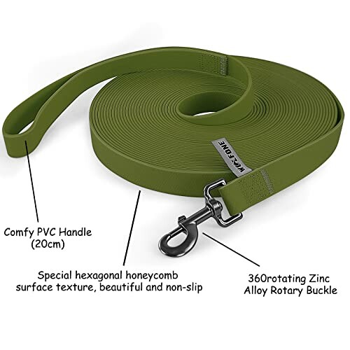 Grüne Hundeleine mit Metallschnalle