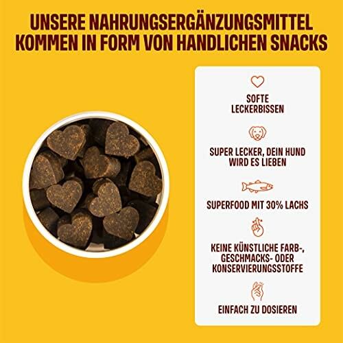 Herzförmige Hundesnacks mit Lachs und Vorteilen.