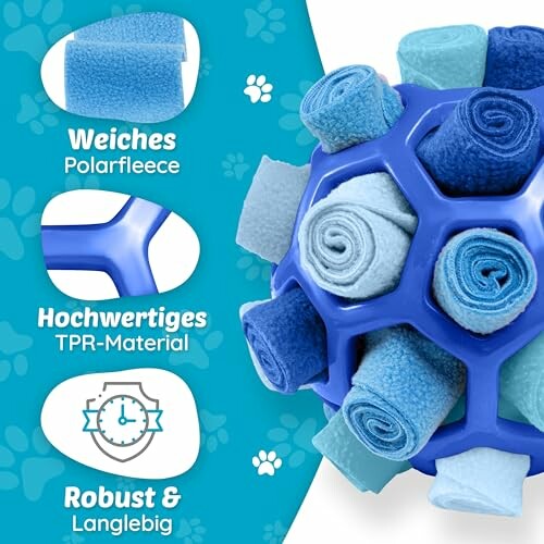 Hundespielzeug mit weichem Polarfleece und TPR-Material.