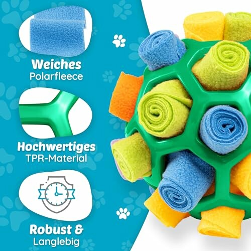 Hundespielzeug Ball mit weichem Polarfleece und TPR-Material