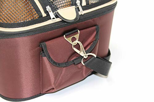 Tragetasche für Haustiere mit Fronttasche und Schultergurt.