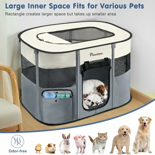 Tragbarer Haustierlaufstall mit großem Innenraum